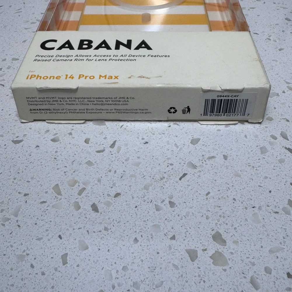 MVMT Cabana for iPhone 14 Pro Max Case Yellow White Striped MagSafe NIB